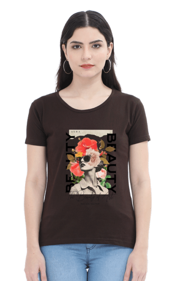 "Beauty" Graphic with Girl & Flower Design - Image 3