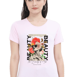 "Beauty" Graphic with Girl & Flower Design