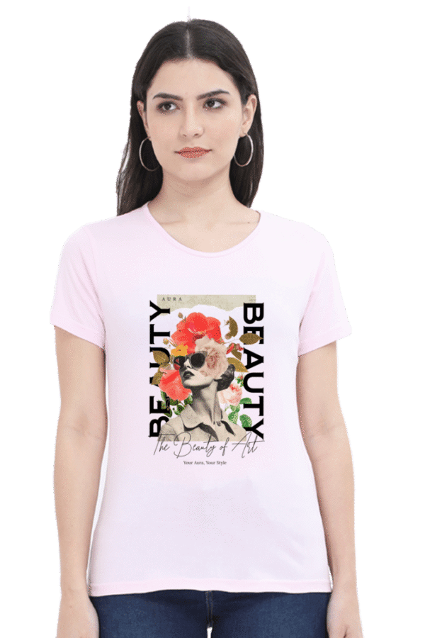 "Beauty" Graphic with Girl & Flower Design